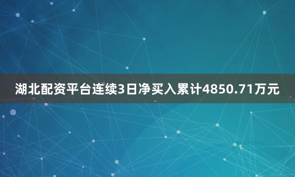 湖北配资平台连续3日净买入累计4850.71万元